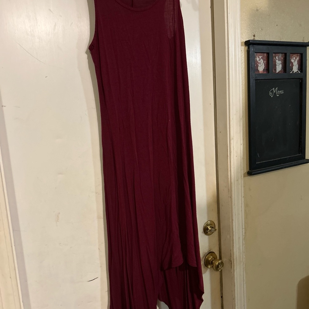 Pinc Asymmetrical Burgundy Dress